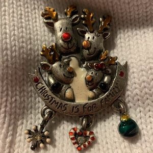 Christmas is for family pin brooch